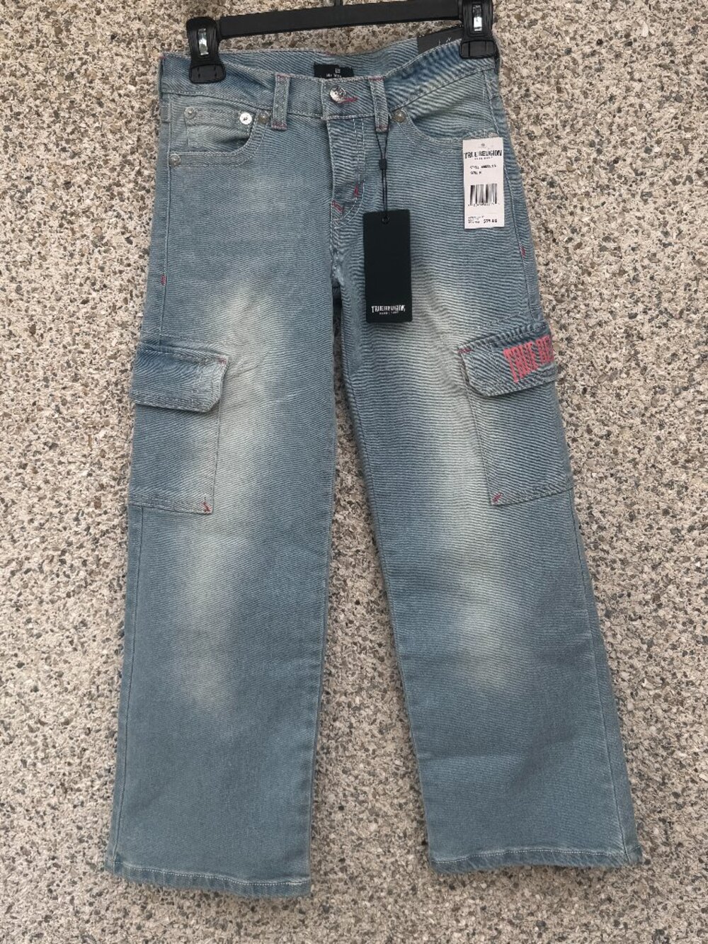 NWT True Religion Leila Girls High Rise Wide Leg Cargo Jeans Size 10